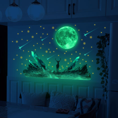 Lune, météore, étoile, papier peint clair pour chambre à coucher et salon, pastel l (1/4)
