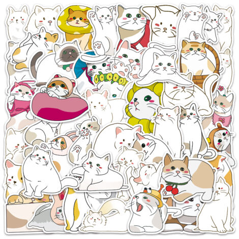 50 autocollants originaux de chats graffiti, manuels personnalisés, autocollants mignons (1/5)