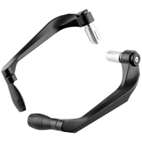 Une paire de protections neuves en aluminium noir pour leviers de frein et d'embrayage de motos. (1/5)