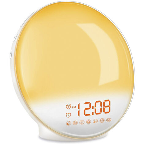 Réveil lumineux avec simulation colorée de lever et de coucher du soleil – réveil à double alarme (1/5)