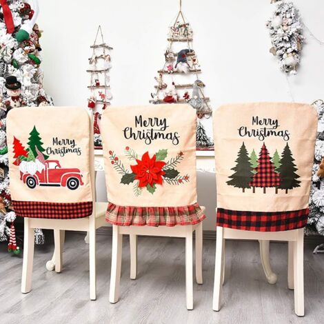 Ensemble de 3 housses de chaises de Noël pour chaises de salle à manger (1/4)