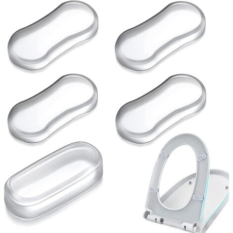 Ensemble de 5 amortisseurs de siège de toilette de rechange, siège de toilette en silicone (1/5)