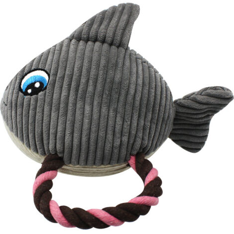 Peluche requin gris couineur pour chiens, convient aux chiens de petite et moyenne taille (1/5)