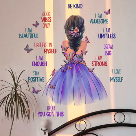 Beauté papillon anglais rêve autocollant wall chambre salon au