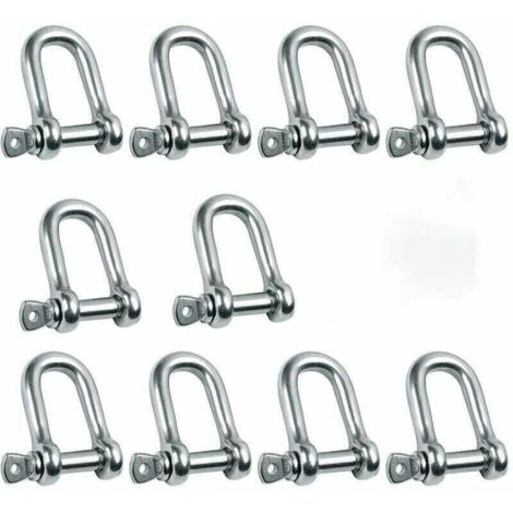 10 manilles M5 en acier inoxydable, bande droite en acier inoxydable (1/5)
