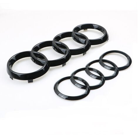 Anneau de logo Audi noir brillant avant et arrière 273 mm 192 mm A1 A3 A4 A5