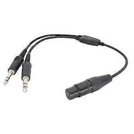 Connecteur pour casque d'aviation Airbus XLR vers GA à double prise 5 broches