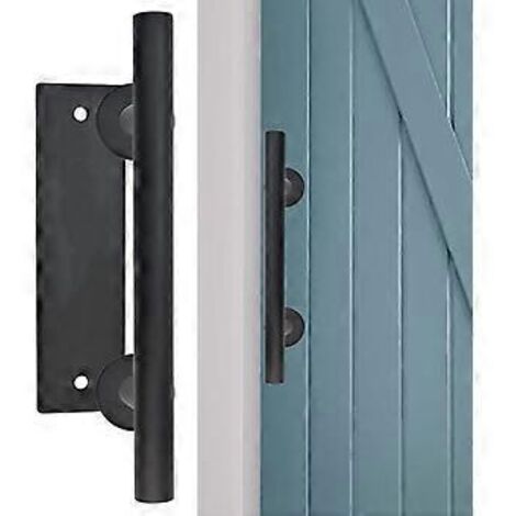 Porte coulissante en acier au carbone, tube rond, antirouille, style grange rétro (1/4)