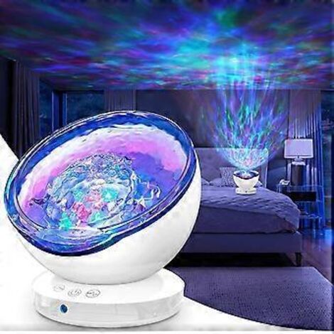 Projecteur LED avec télécommande, minuterie, 8 couleurs, 6 musiques, blanc (1/5)