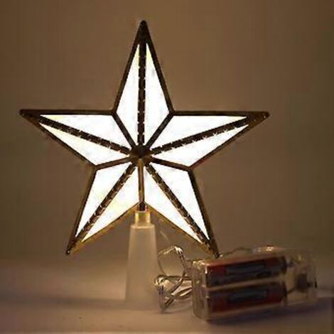 Étoile de Noël lumineuse pour sapin, étoile de Noël LED à piles, accessoire idéal pour décorer votre sapin, votre fête de Noël ou votre intérieur. (1/5)