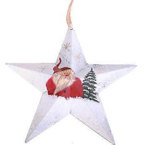 Pendentif de Noël en forme d'étoile à cinq branches style vieilli, étoile à cinq branches vieillie (1/5)