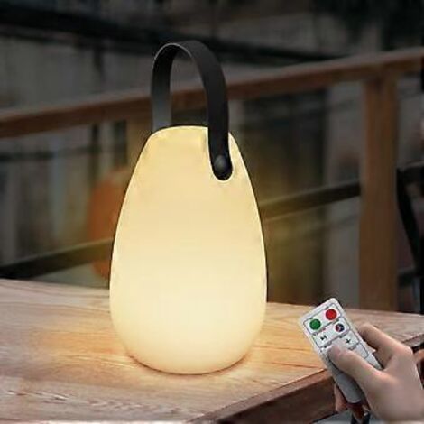 Lampe de bureau portable d'extérieur sans fil RGB à intensité variable avec télécommande à 8 rubans pour l'extérieur, le jardin, le salon, la terrasse et l'intérieur (lanterne tour). (1/5)