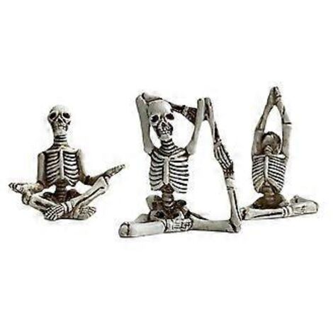 Ornements artisanaux en résine, figurine de crâne de yoga, squelette de corps humain, décoration intérieure (1/5)