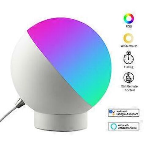 Lampe intelligente multicolore pour enfants, lampe de lecture LED à induction intelligente avec protection des yeux, lampe vocale Wi-Fi créative et rechargeable pour enfants