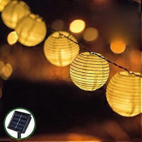 Guirlande lumineuse solaire d'extérieur pour jardin, 30 LED, décoration de Noël, lanterne solaire étanche IP65 - Blanc chaud (1/3)