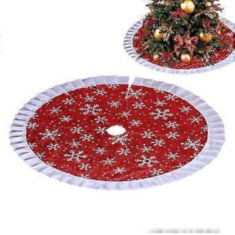 Jupe de sapin de Noël 91 cm (36 po) - Décorations de Noël - Tapis de sol - Grande jupe de sapin pour décoration intérieure et fêtes de Noël, B (1/5)