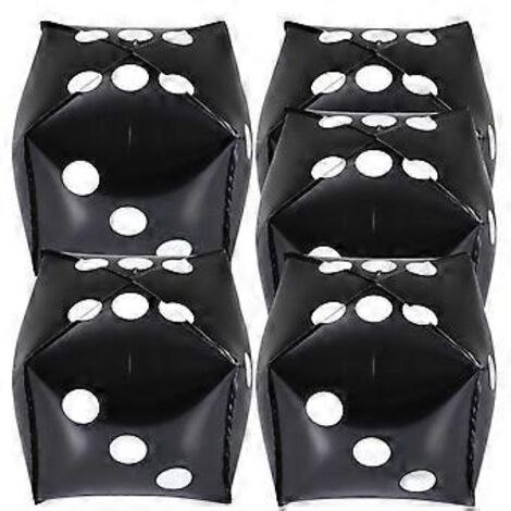 Lot de 5 ballons en forme de dés, cubes en aluminium, décorations pour une fête sur le thème du casino (1/3)