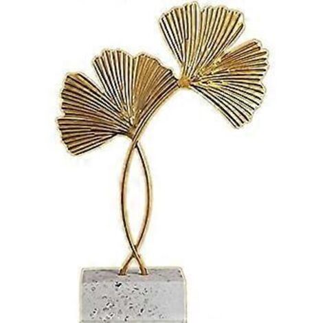 Décoration de bureau en forme de feuille de ginkgo, style européen, en fer forgé, 21 cm de haut. (1/5)