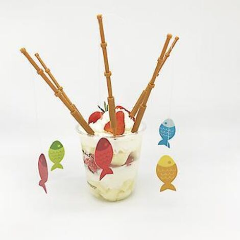 40 mini cannes à pêche décoratives, modèles de simulation au design unique. (1/5)