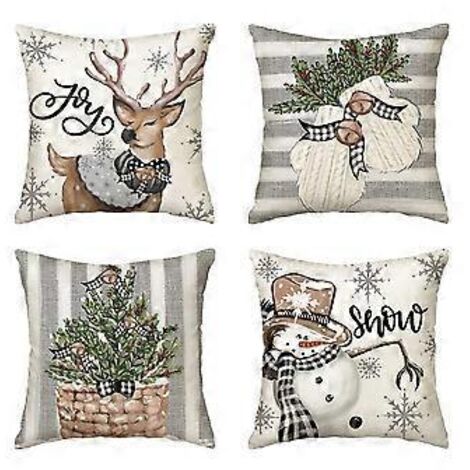 Housses de coussin décoratives de Noël, 45 x 45 cm (18 x 18 po), lot de 4 (1/5)