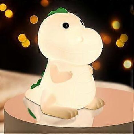 Veilleuse dinosaure pour enfants, 7 couleurs, veilleuse LED rechargeable en silicone, cadeau idéal pour la chambre d'enfant. (1/2)