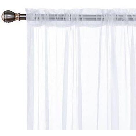 Rideau de fond en tulle, semi-occultant, élégant, pour mariage (140120 Blanc) (1/5)