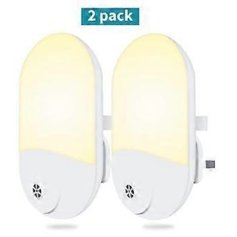 Veilleuse LED à brancher SZTXJ, [Lot de 2] Veilleuses avec capteur crépusculaire, économie d'énergie de 1 W, lumière blanche chaude pour bébé et enfant. (1/3)