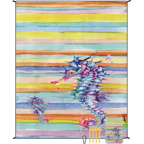Tapis de plage en microfibre style bohème, séchage rapide, résistant à l'eau et à l'humidité, idéal pour les pique-niques et le camping. Tapis de plage 10 (1/4)