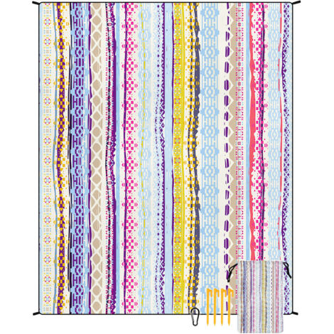 Tapis de plage en microfibre style bohème, séchage rapide, déperlant et résistant à l'humidité, idéal pour les pique-niques et le camping. Tapis de plage 43 (1/4)