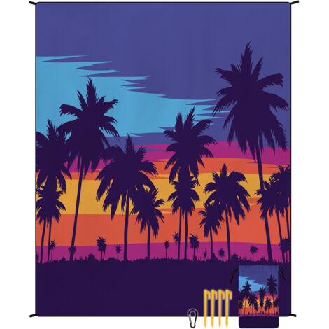Tapis de plage en microfibre style bohème, séchage rapide, déperlant et résistant à l'humidité, idéal pour les pique-niques et le camping. Tapis de plage 14 (1/4)
