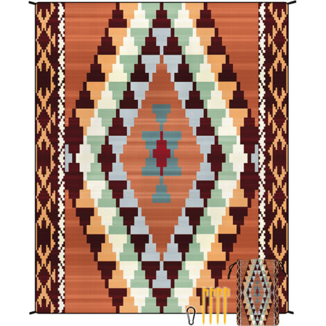 Tapis de plage en microfibre style bohème, séchage rapide, déperlant et résistant à l'humidité, idéal pour les pique-niques et le camping. Tapis de plage 17 (1/4)