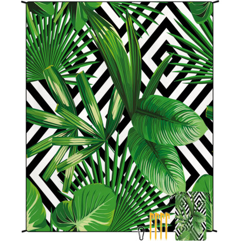 Tapis de plage en microfibre style bohème, séchage rapide, résistant à l'eau et à l'humidité, idéal pour les pique-niques et le camping. Tapis de plage 15 (1/4)
