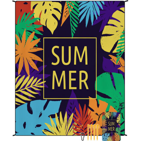 Tapis de plage en microfibre style bohème, séchage rapide, déperlant et résistant à l'humidité, idéal pour les pique-niques et le camping. Tapis de plage 18 (1/4)