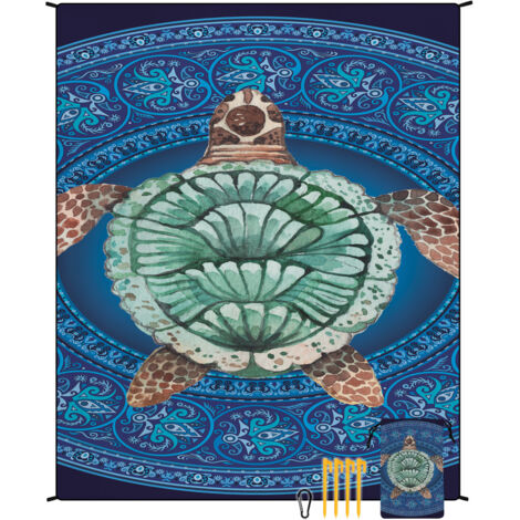 Tapis de plage en microfibre style bohème, séchage rapide, déperlant et résistant à l'humidité, idéal pour les pique-niques et le camping. Tapis de plage 11 (1/4)