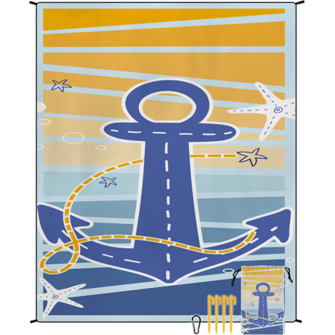 Tapis de plage en microfibre style bohème, séchage rapide, déperlant et résistant à l'humidité, idéal pour les pique-niques et le camping. Tapis de plage 3 (1/4)