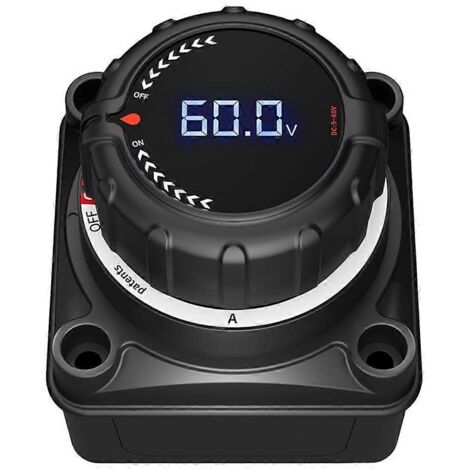 Interrupteur de déconnexion de batterie amélioré avec voltmètre, interrupteur principal de coupure/isolement DC 5-60 V pour Ma (1/5)