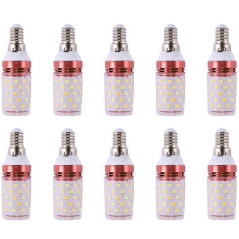 10 LED SMD intégrées, culot E14, blanc chaud, 12 W, 3 températures de couleur, AC85V-265V (1/5)