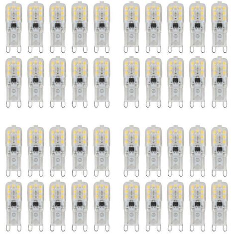 40 ampoules LED G9 5W à intensité variable, blanc chaud, compatibles avec les lampes AC220-240V. (1/2)