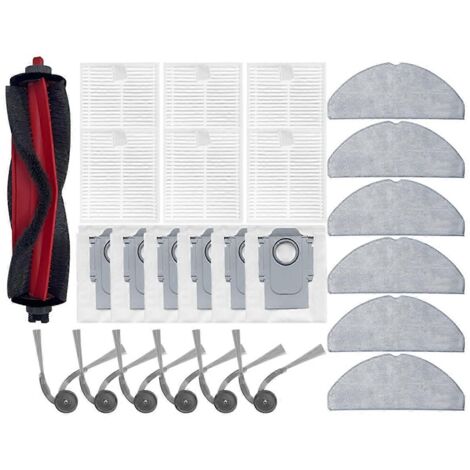 Pièces détachées pour aspirateur robot Q7TF/Q7TF+ : brosse principale, filtre HEPA, lingette de nettoyage et sac à poussière (1/5)