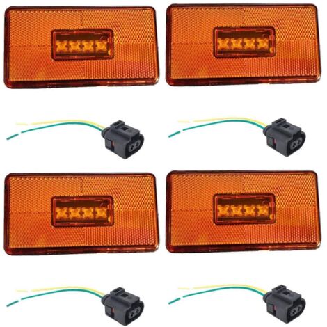 Lot de 4 feux de position latéraux à 4 LED (réf. 2052119) pour camions Scania séries 5 et 6 (cabines PR et GTS), avec connecteur à 2 broches. (1/4)