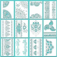 12 grands pochoirs de mandalas, modèles de coloriage de mandalas réutilisables