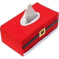 Boîte à mouchoirs en feutre avec ceinture de Père Noël, style Noël, décorations de Noël pour la maison, cadeau de Noël (rouge)
