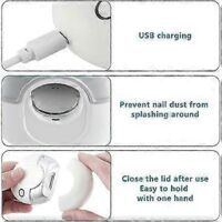 Coupe-ongles électrique, coupe-ongles électrique automatique, coupe-ongles portable et sécurisé pour adultes et personnes âgées (blanc)