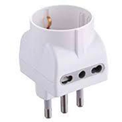 ADAPTATEUR TRIPLE SCHUKO/BIVALENT 2P+T - Prise 10/16A 2P+T