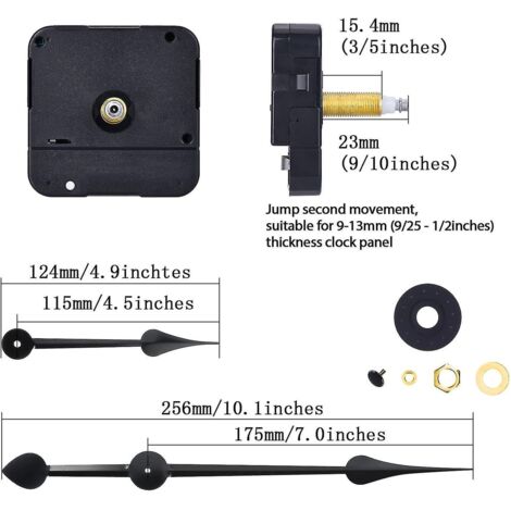 Hicarer Mécanisme Horloge Couple Élevé Avec Longues Aiguilles Droites 250 Mm - Mouvement Quartz Puissant