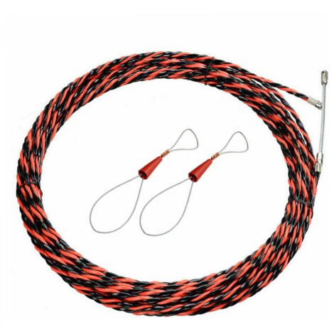 Aiperq – Tire-fil électrique 50m – Diamètre 6mm – Polyester 3 torsions – Tête de guidage à ressort pour espaces confinés