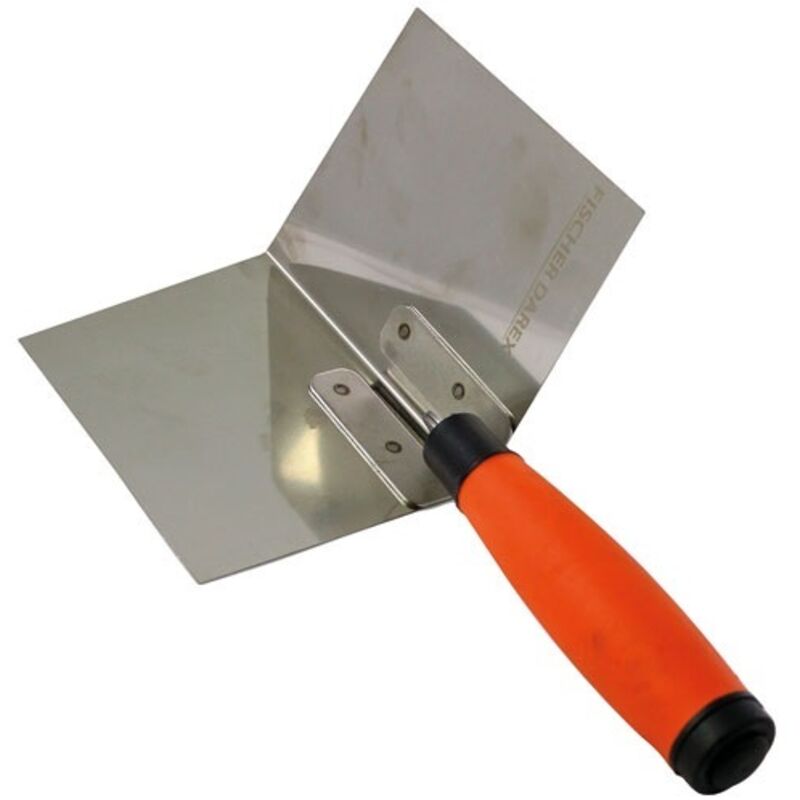 Truelle D’Angle Intérieur HARDY Série 28 – Spatule Coudée 8x6x6 Cm Acier Inoxydable – Manche Bois Ergonomique Pour Plâtrage Et Maçonnerie