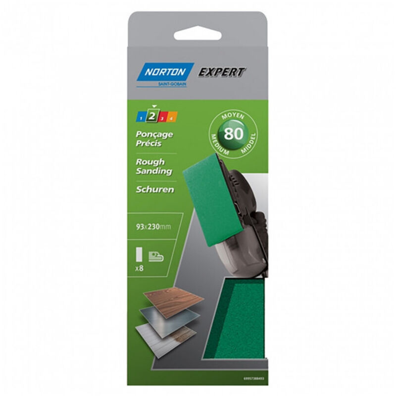 Lot De 5 Patins Perforés (parrallèle) - Grain 240 - 93 X 230 Mm | Leroy