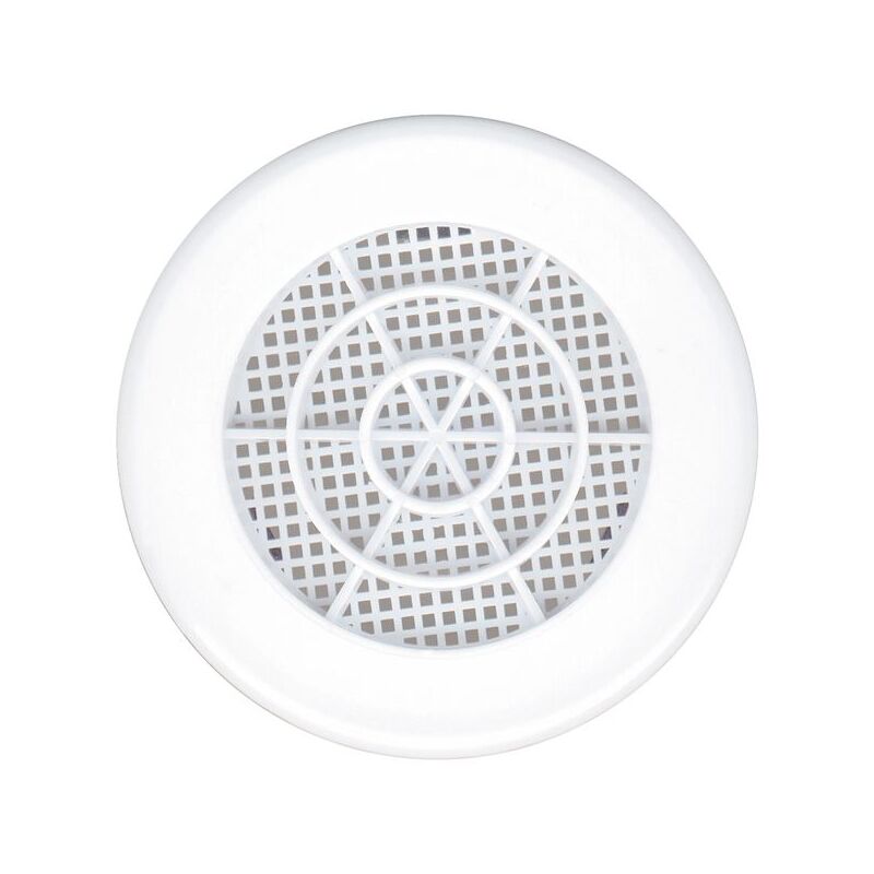 AUTOGYRE - Grille fixe ronde avec moustiquaire à clipser Ø80/90mm blanc