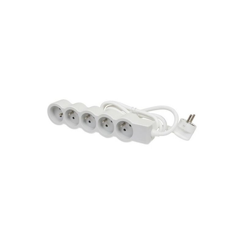 Rallonge d'angle 3x2P+T Surface et USB A+C - à câbler - blanc/alu Legrand